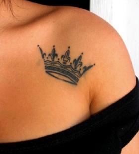 Black crown tattoo