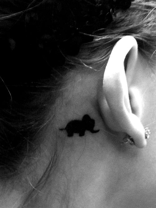 Black elephant tattoo