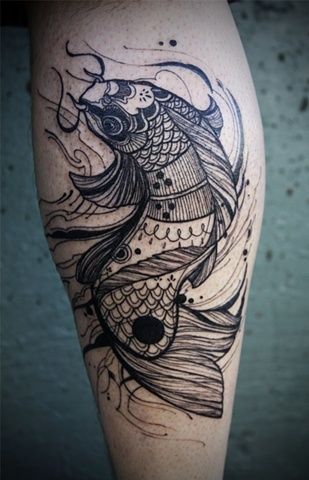 Black fish tattoo