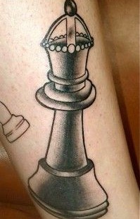 Black queen chess tattoo