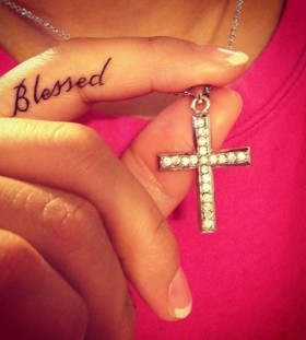 Blessed fingers tattoo