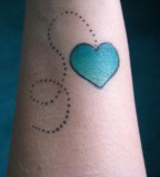 Blue heart tattoo