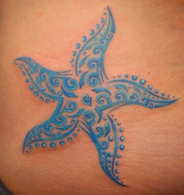 Blue seastar tattoo