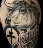 Bull tattoo by James Spencer Briggs