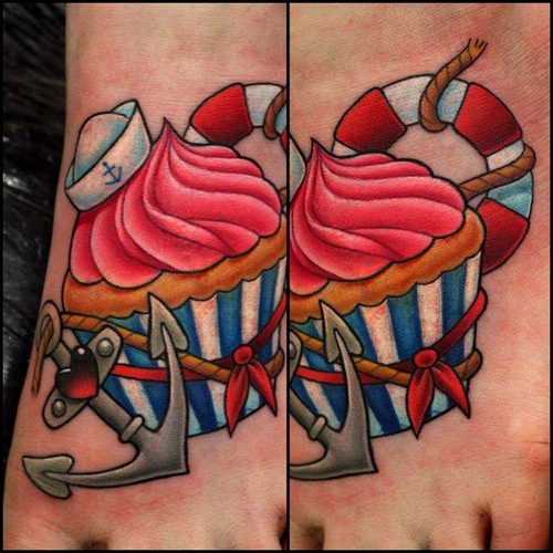 Cake tattoo by Michelle Maddison