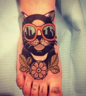Cat tattoo by Aivaras Lee