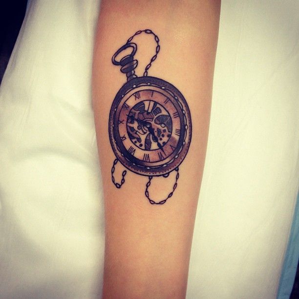 Clock tattoo by Pari Corbitt