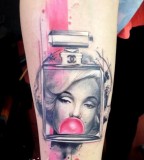 Colorful Marilyn Monroe tattoo