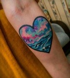 Colorful heart tattoo
