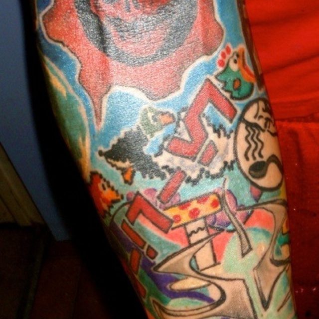 Colorful video games tattoo
