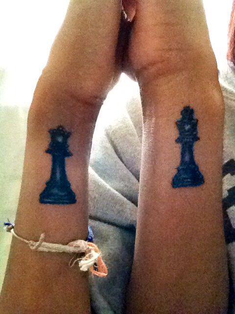 Couple chess tattoo