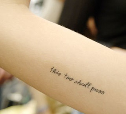 Cute arm quotes tattoo