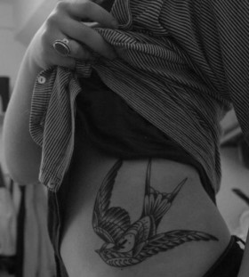 Cute bird hip tatoo