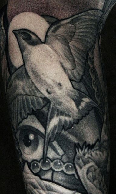 Cute bird tattoo by James Spencer Briggs