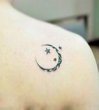 Cute stars and moon tattoo