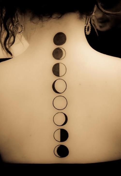 Different design moon tattoo