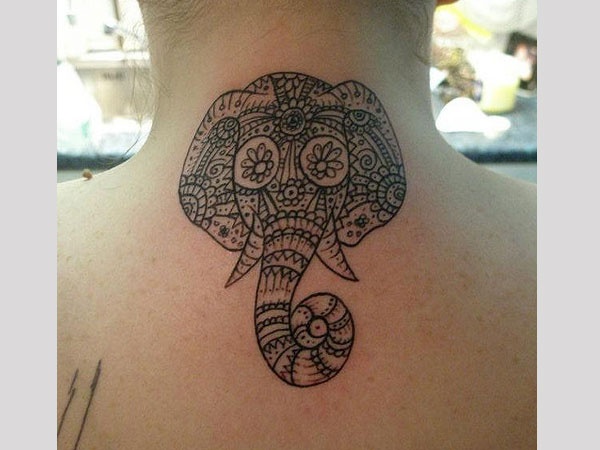 Elephant from ornaments tattoo