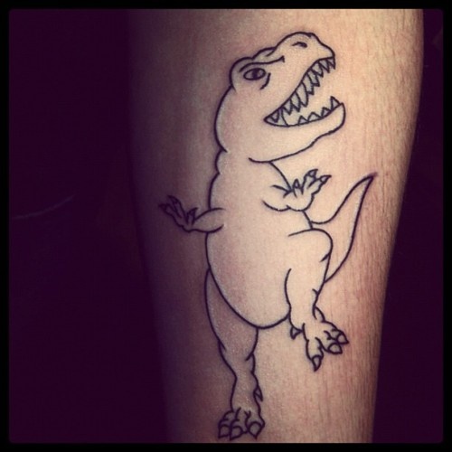 Fat dinosaur tattoo