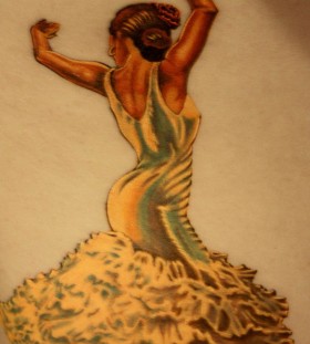 Flamenco dancer tattoo