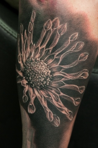 Flower tattoo by Andy Engel