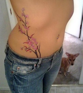 Flowers hip tattoo