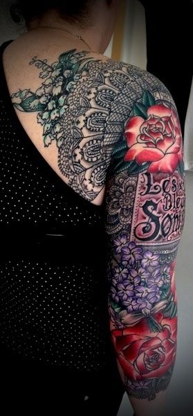 Flowers lace tattoo