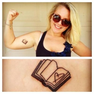 Heart and book tattoo
