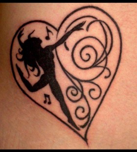 Heart and dancer tattoo