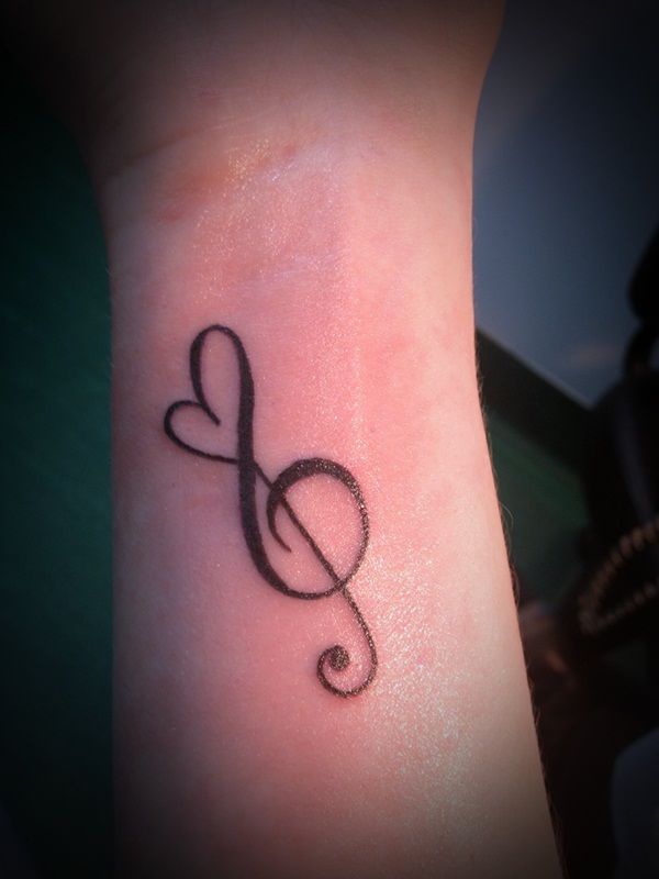 Heart and music tattoo