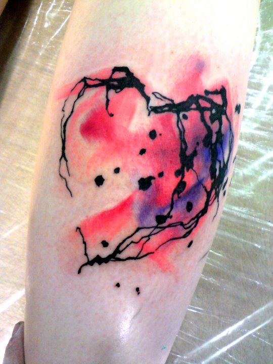 Heart pink tattoo