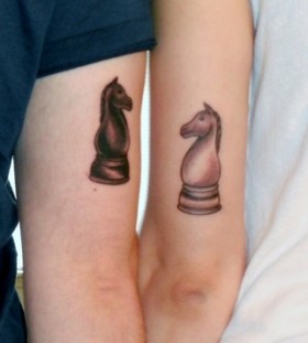 Horse chess tattoo