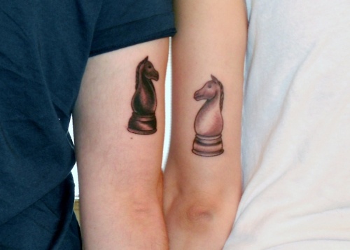 Horse chess tattoo