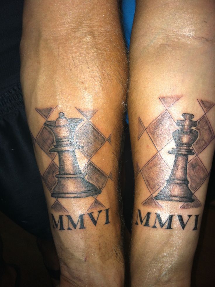 King and queen chess tattoo
