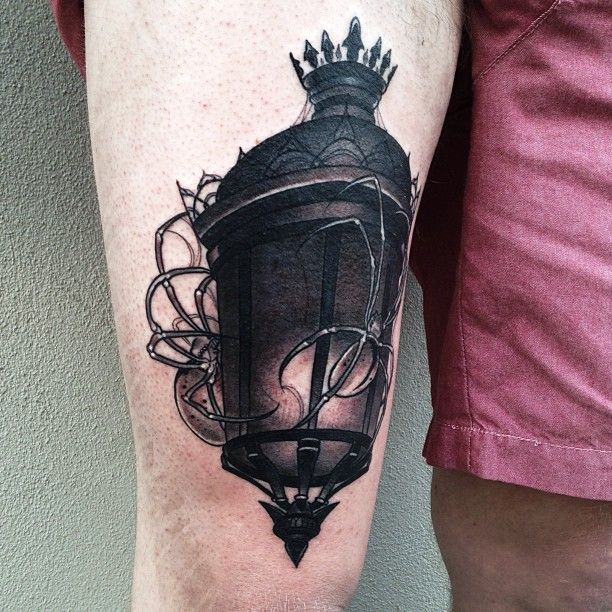 Lantern tattoo by Pari Corbitt