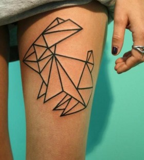 Leg origami tattoo