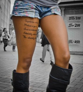 Legs quotes tattoo