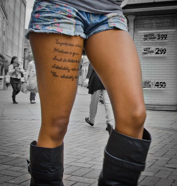 Legs quotes tattoo