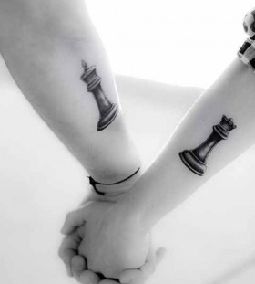 Man and woman chess tattoo