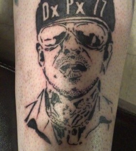 Man with glasses tattoo by Duane