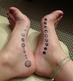 Moon and planets tattoo