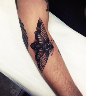 Moth tattoo by Pari Corbitt
