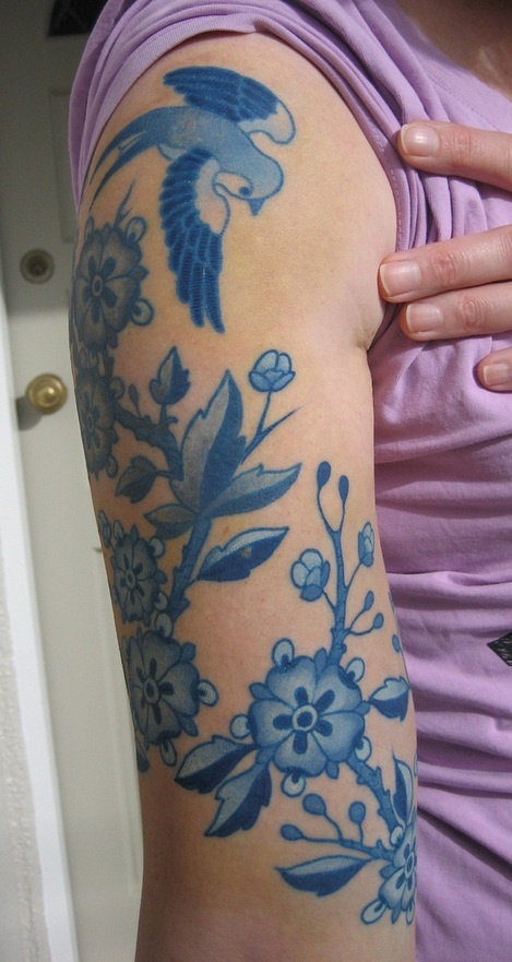 Nature blue tattoo