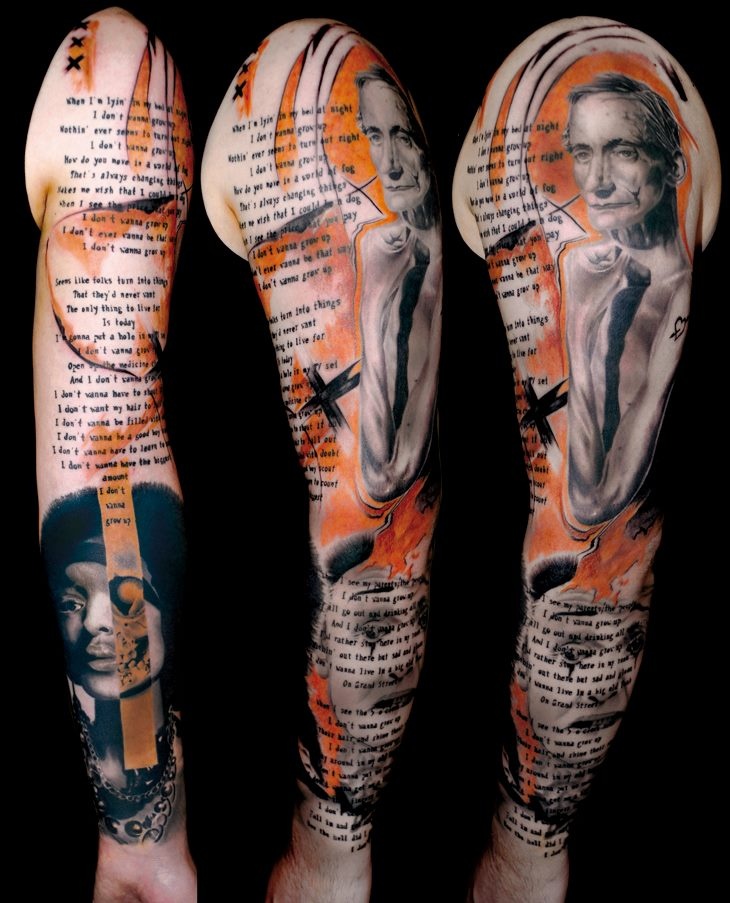 Orange people tattoo by Volko Merschky