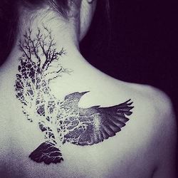 Pretty bird tattoo