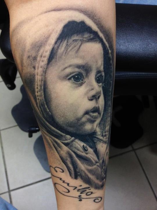 Pretty kids tattoo by Andy Engel