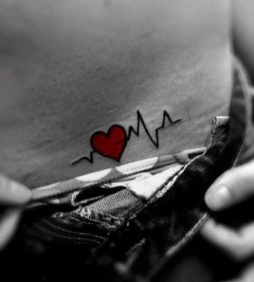 Red heart tattoo