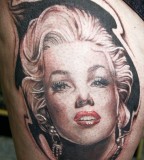 Red lips Marilyn Monroe tattoo