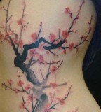 Red tree tattoo