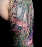 Roe in forest tattoo