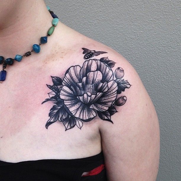 Simple flower tattoo by Pari Corbitt